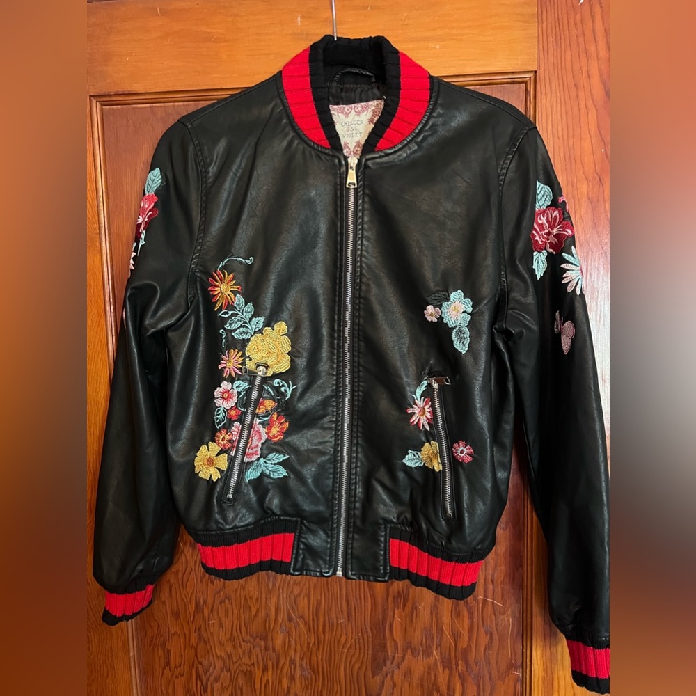 Chelsea & Violet Embroidered Bomber Jacket